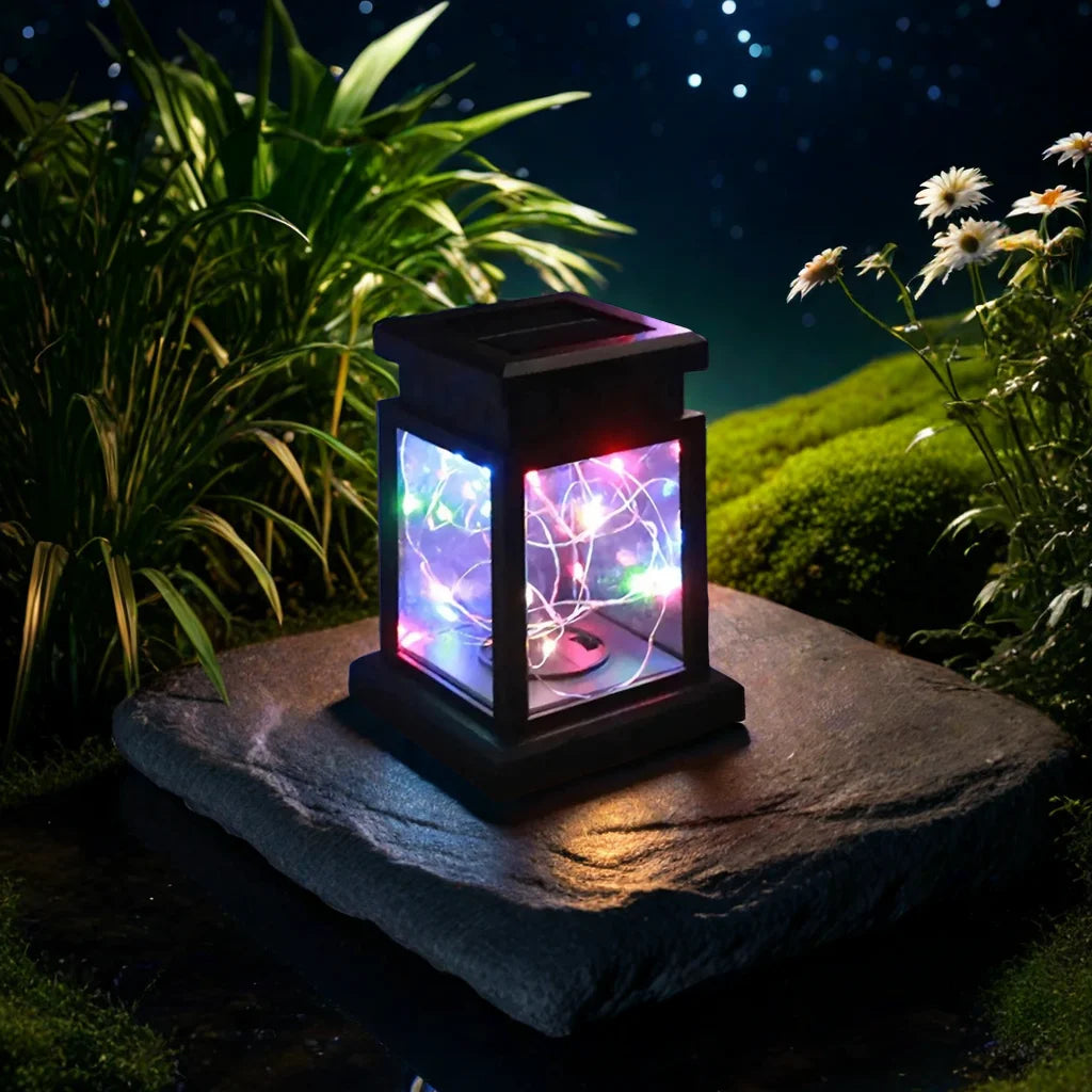 1pc Solar Lantern Outdoor Garden Hanging Lanterns Waterproof LED Mission Lights For Halloween Christmas Decorations