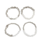 4pcs/set Fashion Bracelets For Women New Vintage Irregular CCB Beads Imitation Pearl Chain Jewelry Valentine's Gift B068