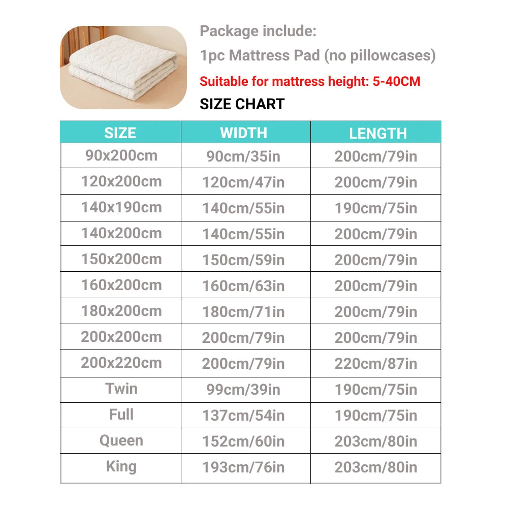 Waterproof Mattress Protector - Breathable Noiseless Mattress Cover Pad with 4 Elastic Corner Straps Fits up to 30 cm Deep