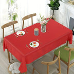 Red Plastic Tablecloth, Premium Decorative Red Disposable Tablecloth, Rectangular Party Tablecloth For Birthday, Christmas