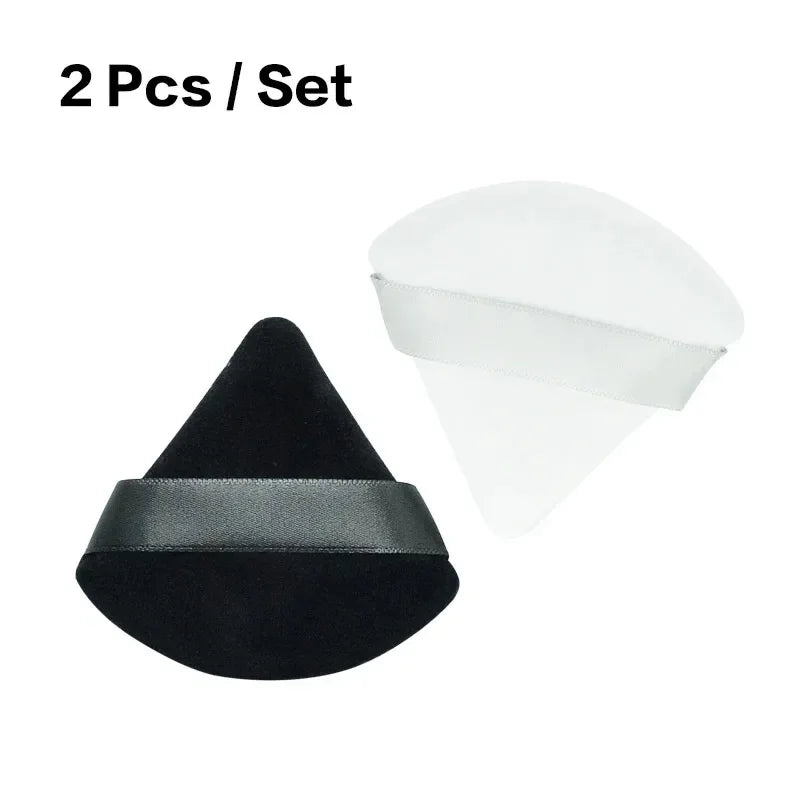 2/5/10/20Pcs Triangle Velvet Powder Puff Pizza Flours Mini Face Makeup sponge Cosmetics Washable Lightweight Makeup Tool