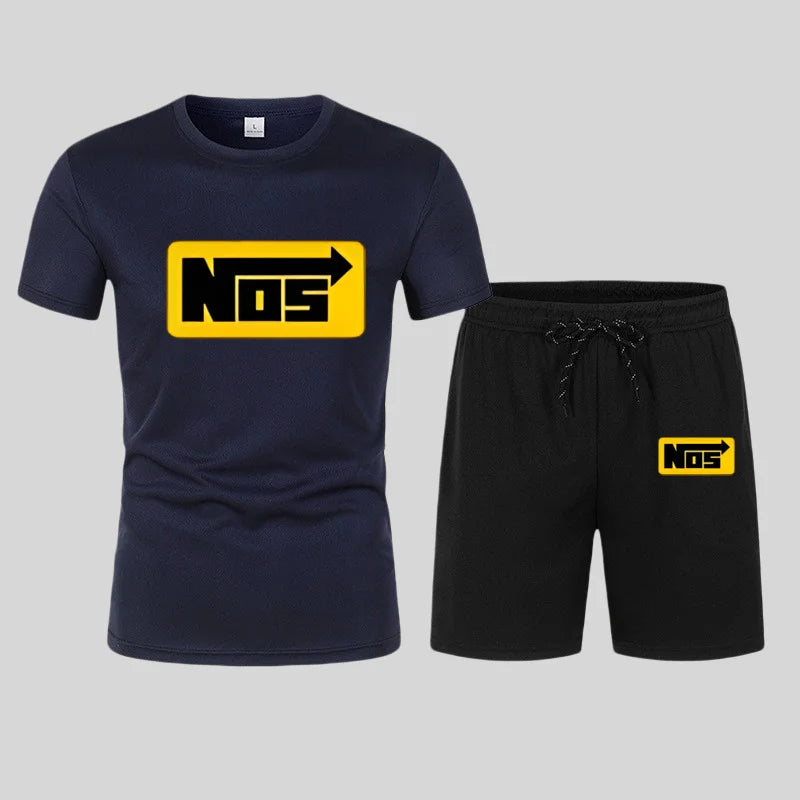 Comfortable and breathable men's summer fashion trend casual sports two-piece set in 2026 short-sleeved T-shirt + shorts set