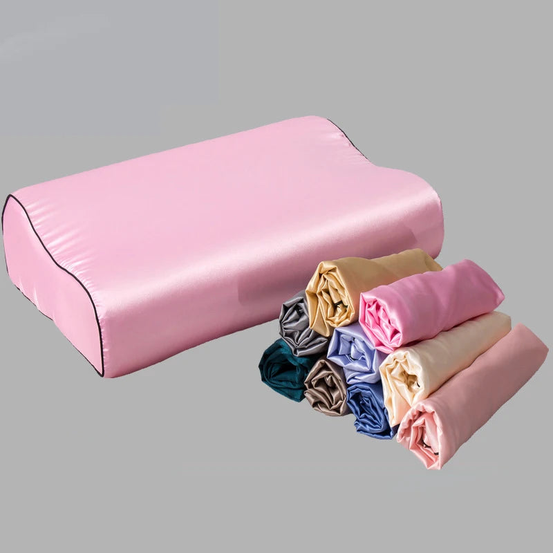 1 Pcs Luxury Satin Pillowcase 30cmx50cm/40cmx60cm Pure Color Luxury Comfortable Imtation Satin Memory Foam Pillow Cover