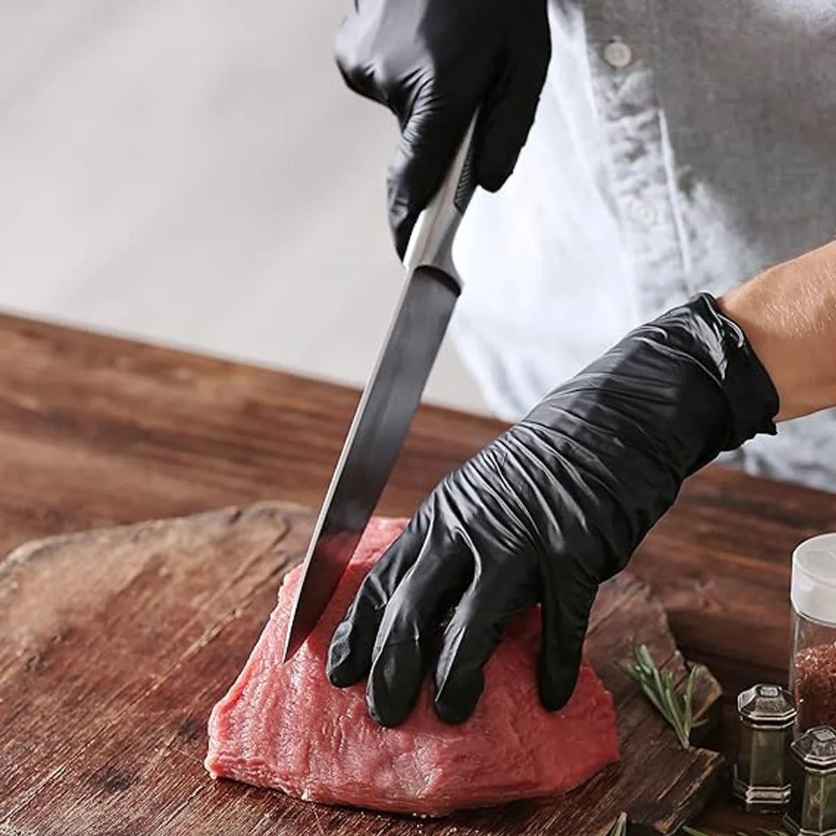 10/20/50/100PCS Black Nitrile Gloves Durable Powder Free Latex Free Suitable For Kitchen Cleaning Tattooing Pet Care Car Househo