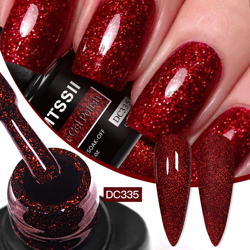 Mtssii 7ML Colorful Reflective Gel Nail Polish Glitter Sparkling Flash Glitter Gel Polish Semi Permanent Varnish Soak Off Nails