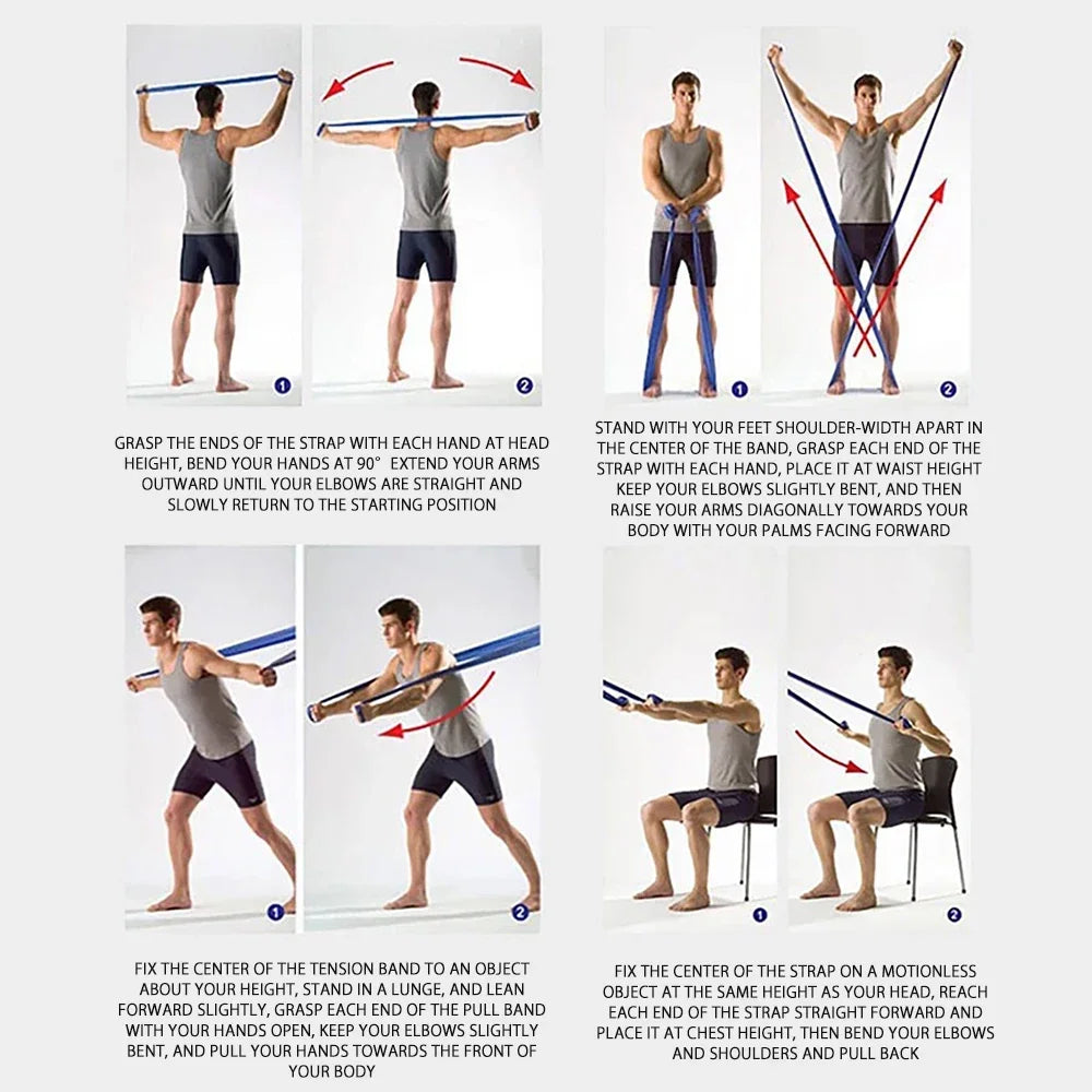 200cm Yoga Pilates Stretch Resistance Band For Gym Fitness Exercise Elastic Rubber Training Band