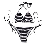 Two Piece Set Triangle Bandage Female Beachwear Summer Sexy Black And White Striped Bikini Swimsuit Beach Women's Style Bikini