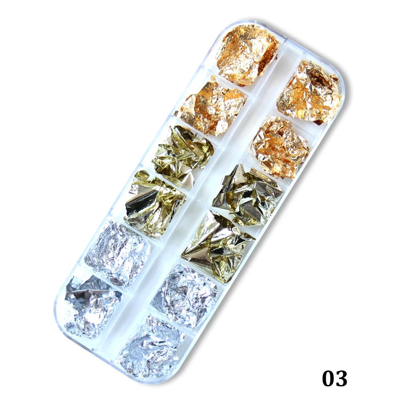 Holographic Sweet Love Heart Nail Art Glitter Sequins Shining Laser Fluorescence Star Butterfly 3D Nails Decorations Accessories