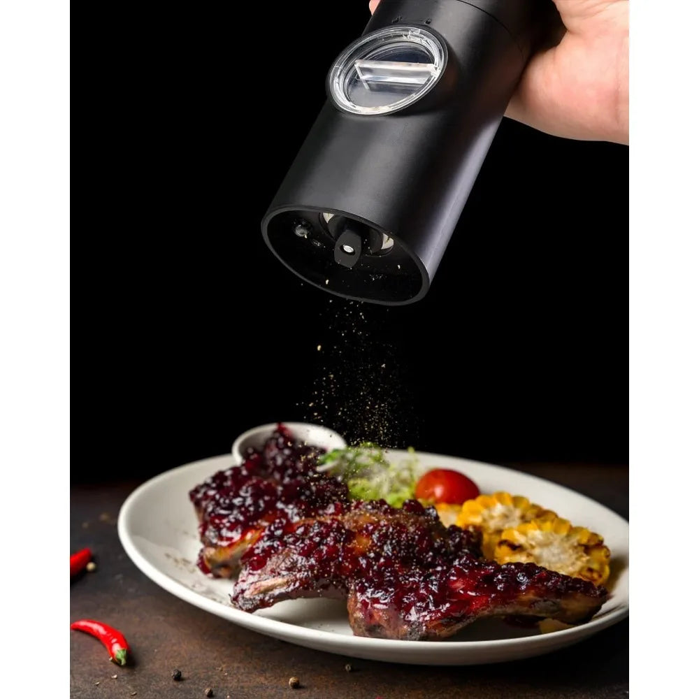 2pcs Electric Pepper and Salt Grinder Set, Battery Powered Adjustable  Coarseness Black Pepper Grinder Mill Kitchen Tools