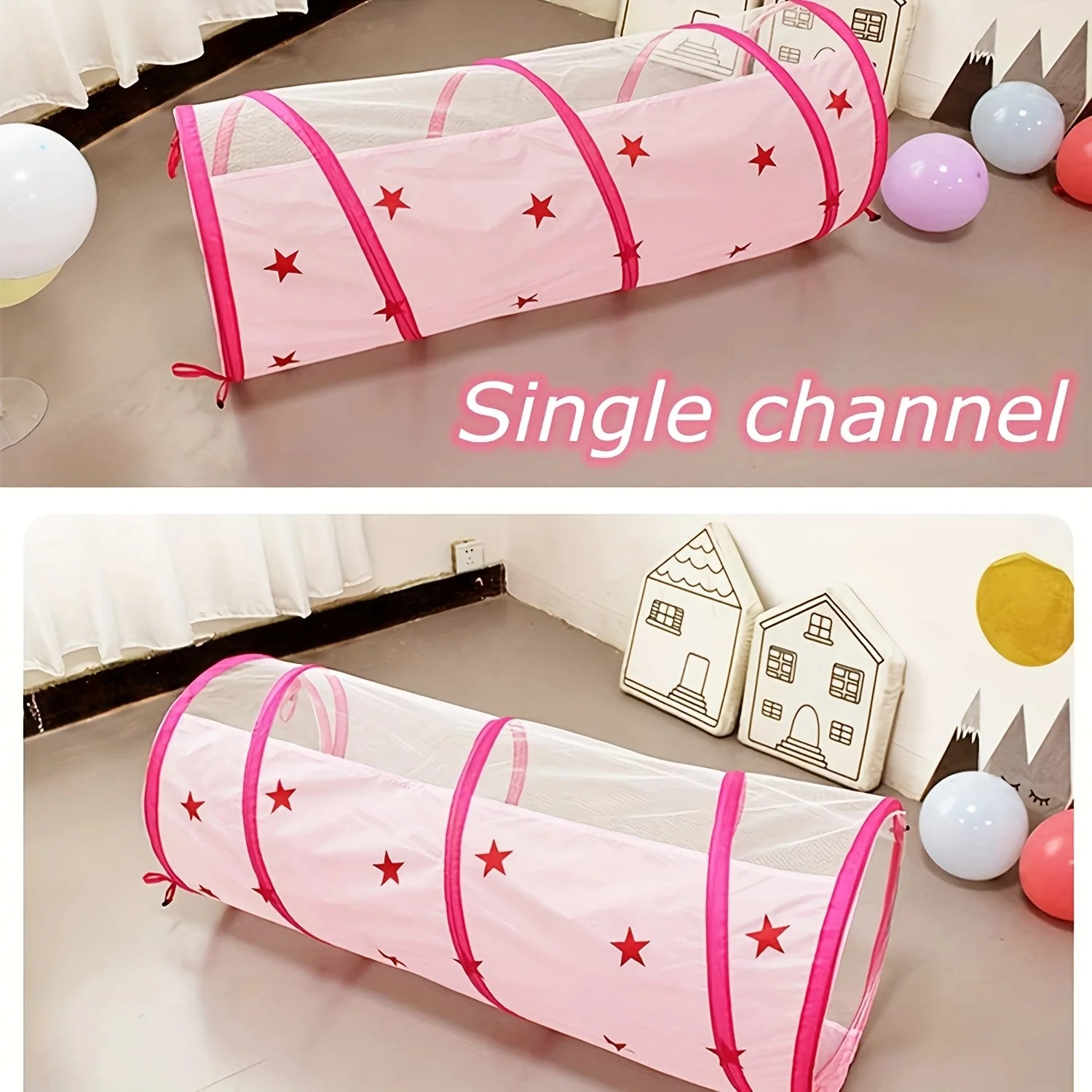 Children's Multi-functional Play Tent Set: Integrated Crawling Tunnel, Ball Pit, and Pop-up Playhouse for Boys Girls; Ideal Gift for Indoor and Outdoor Use (Colorful Balls Not Included)