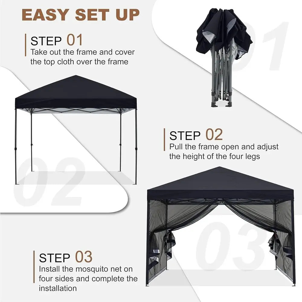 10x10 Outdoor Netting Setup with Black Walls