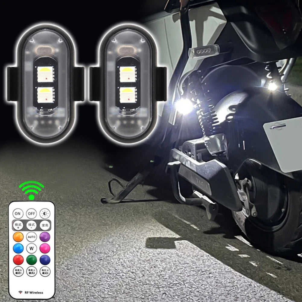 Wireless Car Atmosphere Light LED Strobe Lights Warning Lights RGB Led Aircraft Strobe Lights Car Motorcycle LED Lamp