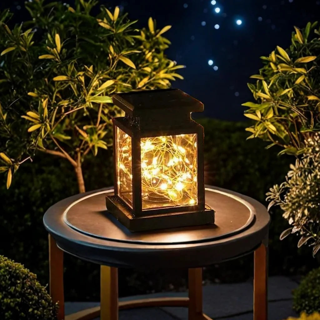 1pc Solar Lantern Outdoor Garden Hanging Lanterns Waterproof LED Mission Lights For Halloween Christmas Decorations