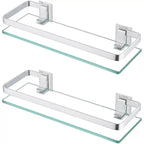 Glass Shelf Bathroom Items Bore Storage Shower Organiser Accessories Organizers Wall Shelves Hardware Fixture Home Improvement