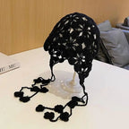 Knitted Hats Handmade Hollowed Knit Cap Literary Fisherman's Hat Crocheted Hat Ethnic Baotou Cap Cotton Pullover Hat Breathable