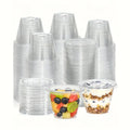 50/100pcs Clear Plastic Cups with Lids BPA Free Fruit Parfait Yogurt Dessert Container for Picnic Party Catering Storage