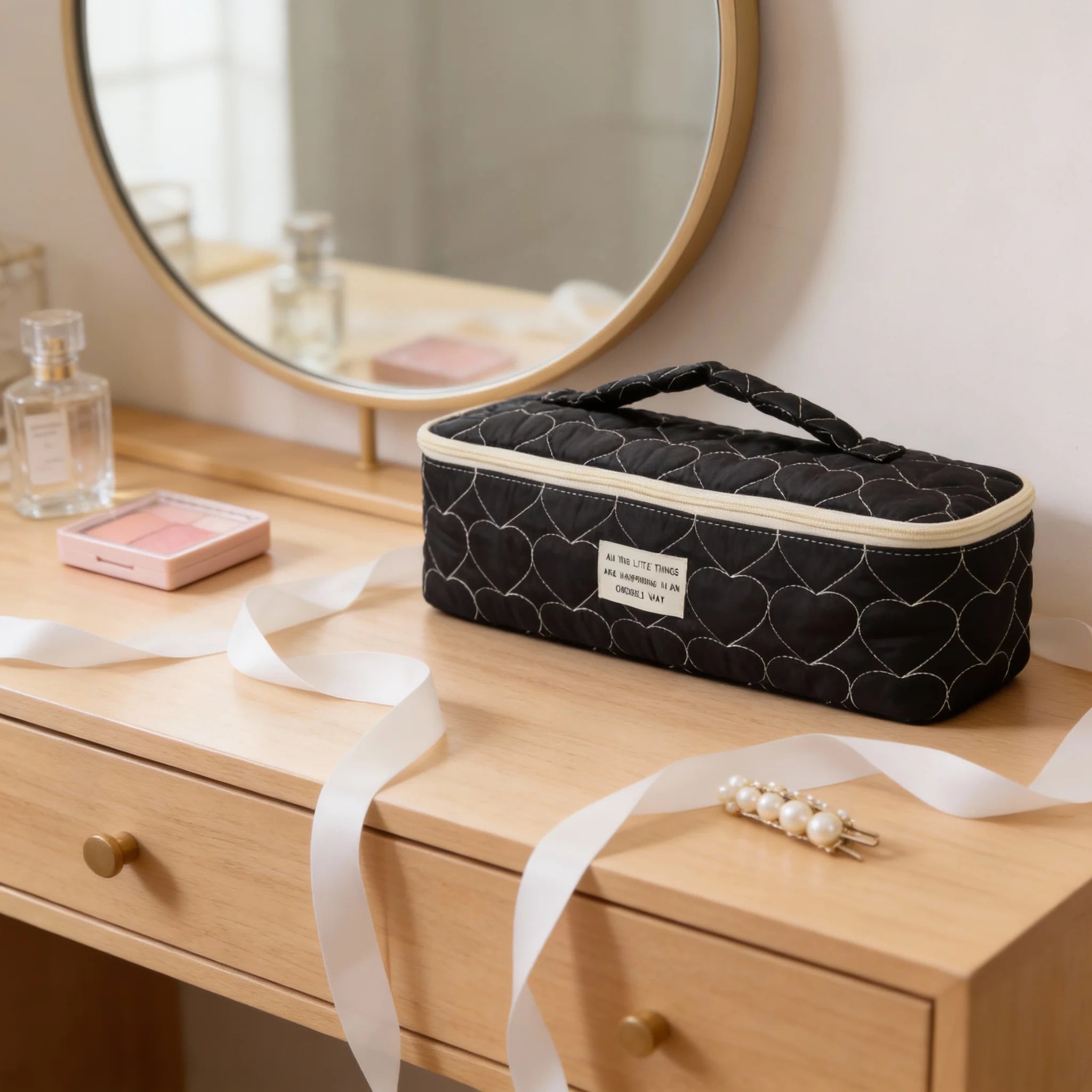 Fashion Large Capacity Hair Dryer Storage Bag Portable Cosmetic Bag Women Makeup Case Toiletry Bag Travel Organizer
