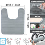 U-Shaped Toilet Mat Bathroom Mat Bathroom Carpet Bathroom Carpet Memory Foam/Chenille Bath Mat Anti-Skid Super Absorbent