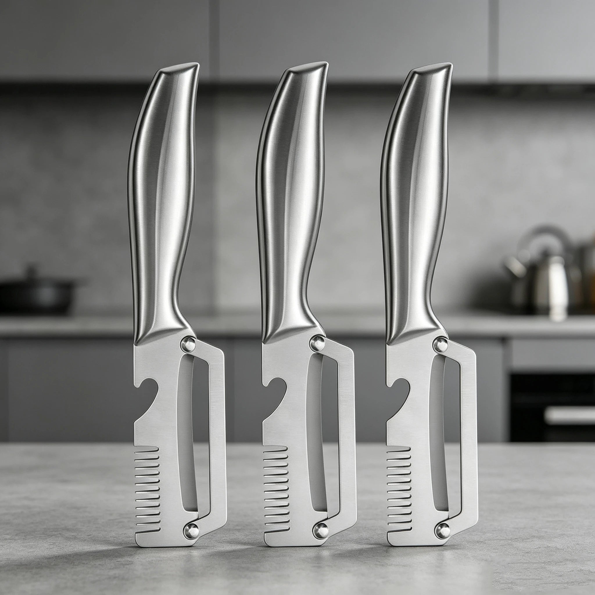 Multifunctional 3-in-1 Stainless Steel Peeler Vegetable & Fruit Slicer Shredder Versatile Kitchen Tool for Peeling Shredding