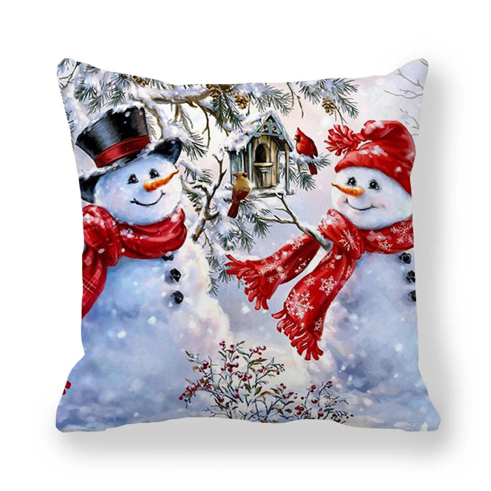 45CM Merry Christmas Cushion Cover Pillowcase 2023 Christmas Decorations for Home Ornament Happy New Year Christmas Decor 2022