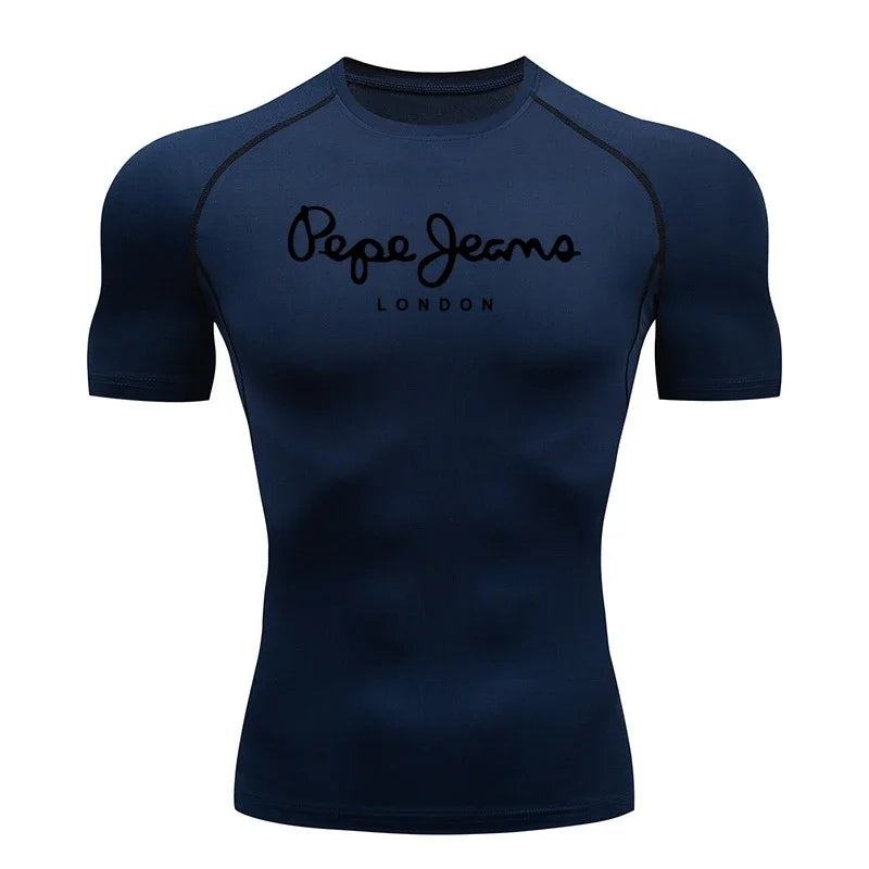 Sports T-shirt Men's Quick Drying Short Sleeved Sports T-shirt Top Gym Fitness Tight Fitting Shirt Training Running T-shirt Men