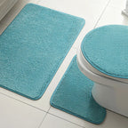 Bathroom carpet 3-piece set soft, absorbent, non-slip, microfiber toilet mat, U-shaped foot pad