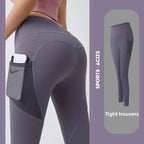 Training Leggings with Pockets for Women - High Elastic Yoga Pants Tummy Control High Waist 4-Way Stretch Gym Workout  Athletic