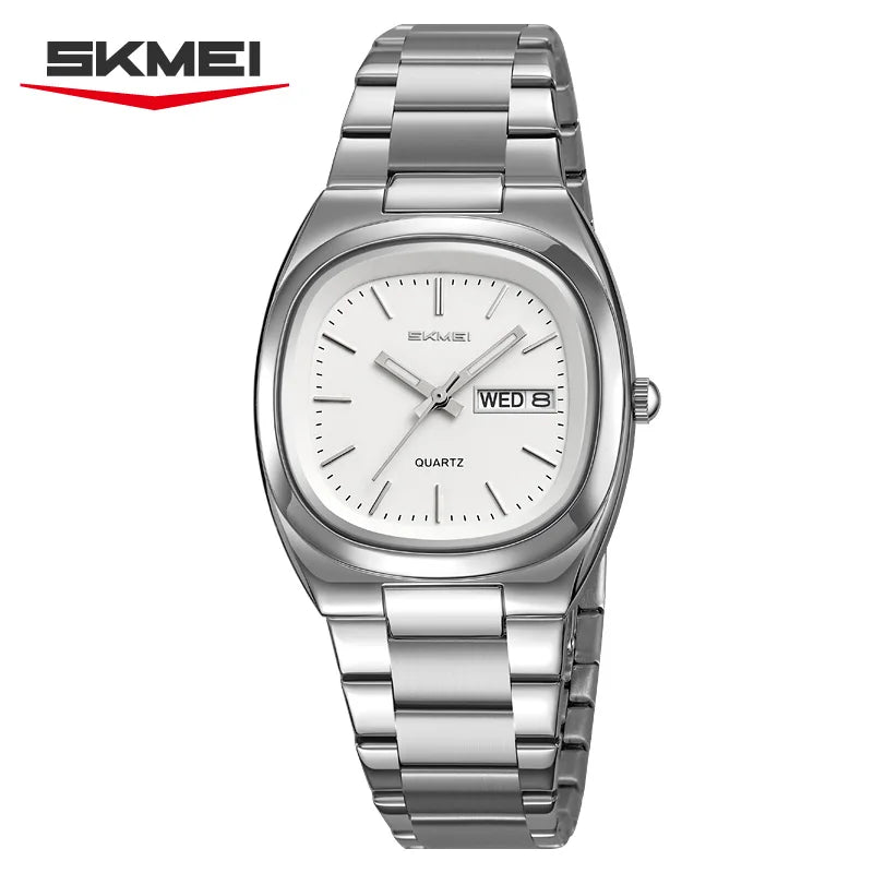 SKMEI 2420 New Women's Business Steel Clock Fashion Quartz Calendar Week Women's Luxury Watch Casual Men's Watch Dress часы