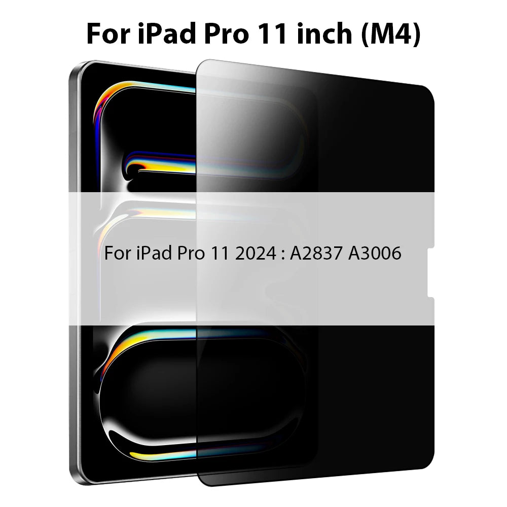 Privacy Glass For iPad A16 Pro 13 M4 12.9 11 2025 M5 10th 10 Generation Screen Protector Air 5 4 7th 8th 9th 10.2 Mini 6 7 Film