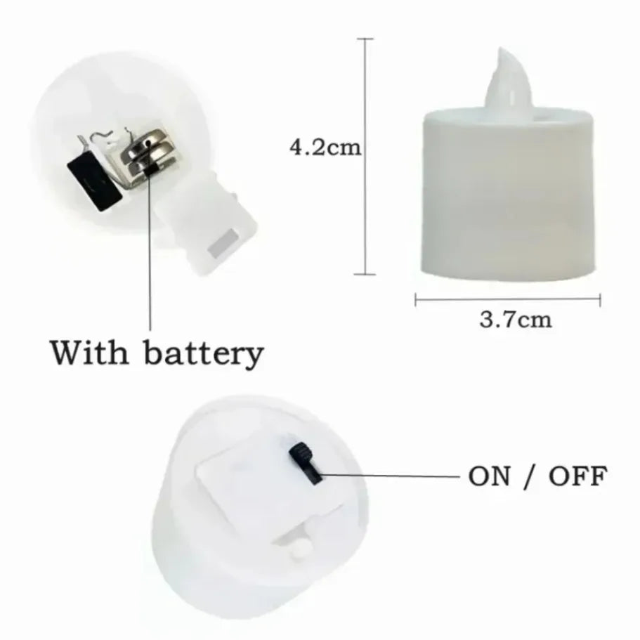 24/50Pcs Flameless Flickering LED Candles Light Warm Light With On/Off Switch Battery Powered For Wedding Christmas Home Decor