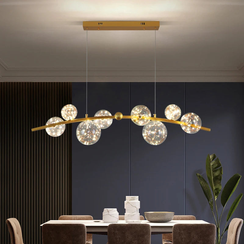 Modern Restaurant LED Chandelier Gold/Black Living Room Kitchen Luxury Interior Lighting Room Decoration Nordic Lamps