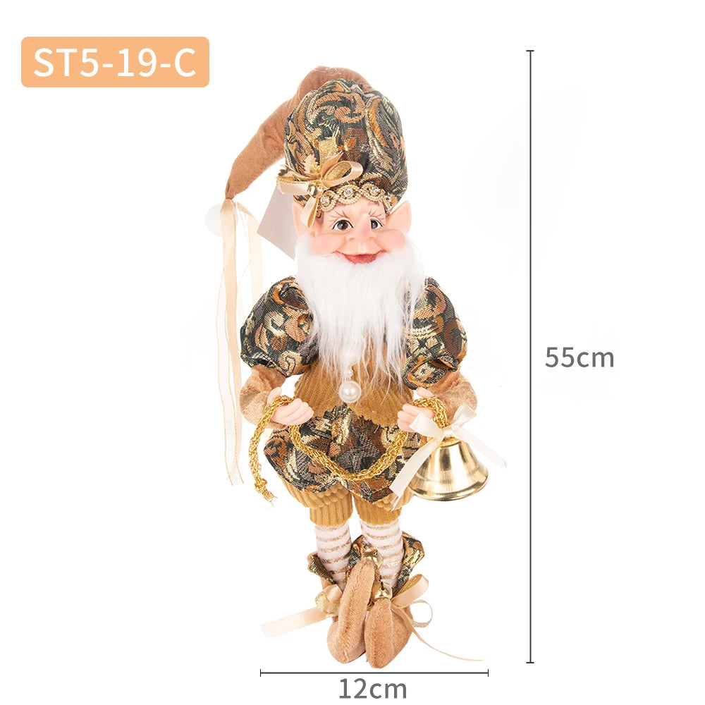 Christmas Decoration Santa Claus Statue Standing Elf Doll Decoration Christmas Tree Pendant Home Merry Christmas New Year Gift