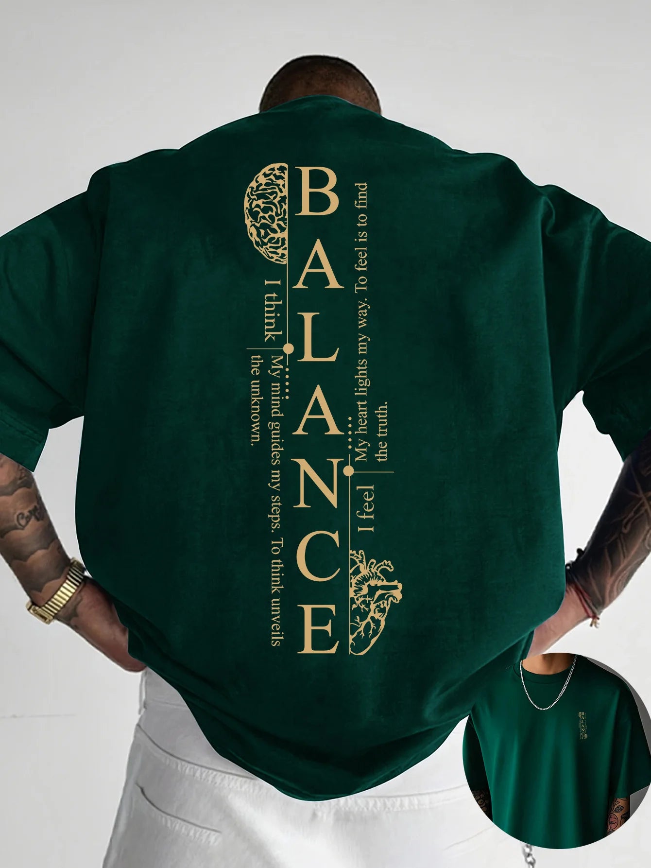 Vertical Red Balance Typography Print on Premium Soft 100% Cotton Mens T shirt Perfect for Summer Streetwear and Casual Vibe