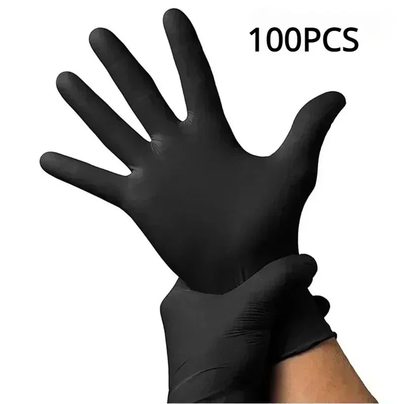 20-100PCS Disposable Black Nitrile Gloves for Household Use Latex Free Powder Free Cleaning Gloves Tattoo Hairdressing Tools