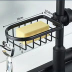 Adjustable Aluminum Bathroom Shower Shelf Rack – Wall Mount Basket for Shampoo, Soap and Towel Storage, Kitchen Sink Rag Holder