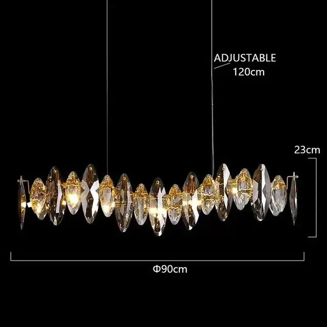 Modern Luxury Crystal Chandeliers Lighting Indoor Lustre E14 LED Pendant Lamp for Living Room Art Decor Hanging Light