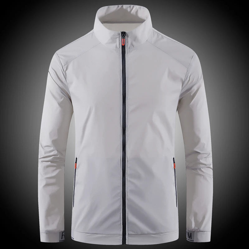 Men's sun protection clothes for summer ultra-thin breathable ice silk trendy fashion UV resistant air conditioning jacket jacke