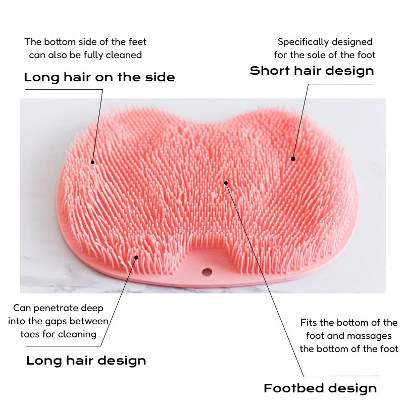 Foot Wash Brush Rub Back with Sucker Brush Bathroom Tool Foot Massage Pad Shower Massage Mat Exfoliating Bath Pad Bath Sponge