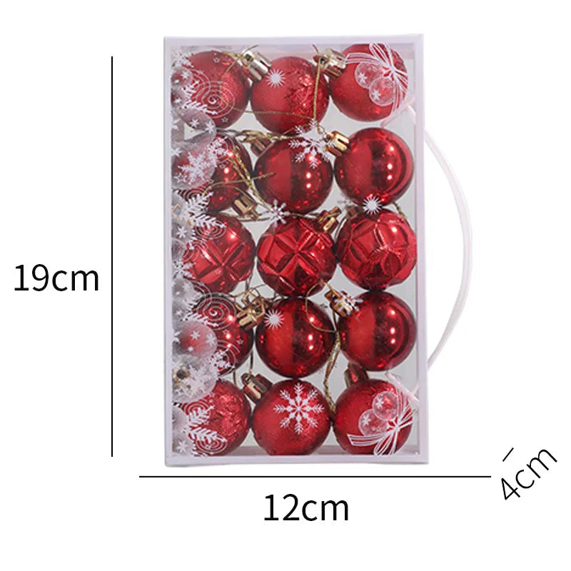 15PCS Christmas Ball 6 Color Styles Xmas Tree Decor Noel Restaurant Window Display Merry 2025 Christmas Decor For Home Kid Favor