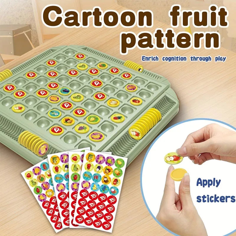 Interactive Board Game Fruit Flip Chess Game Toys Matching Puzzle Board Cartoon Flip Chess Memory Game Kid Boys Girl Child Gifts