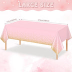 5pcs Plastic Dot Disposable Table Cloth for Parties,Plastic Tablecloth,Golden Dots Table Covers for Picnic,Birthday,Party