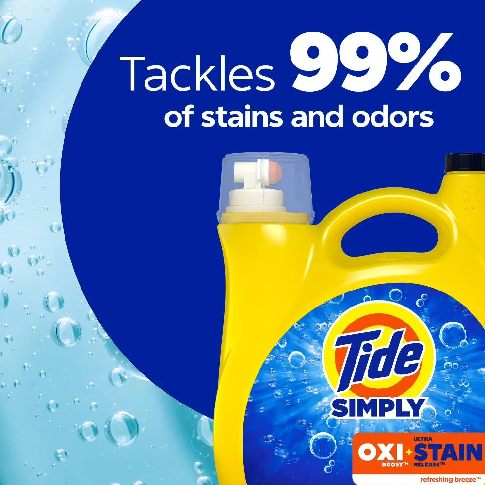 Liquid Laundry Detergent Oxi Boost Ultra Stain Release Refreshing Breeze Scent 94 Fl Oz 70 Loads