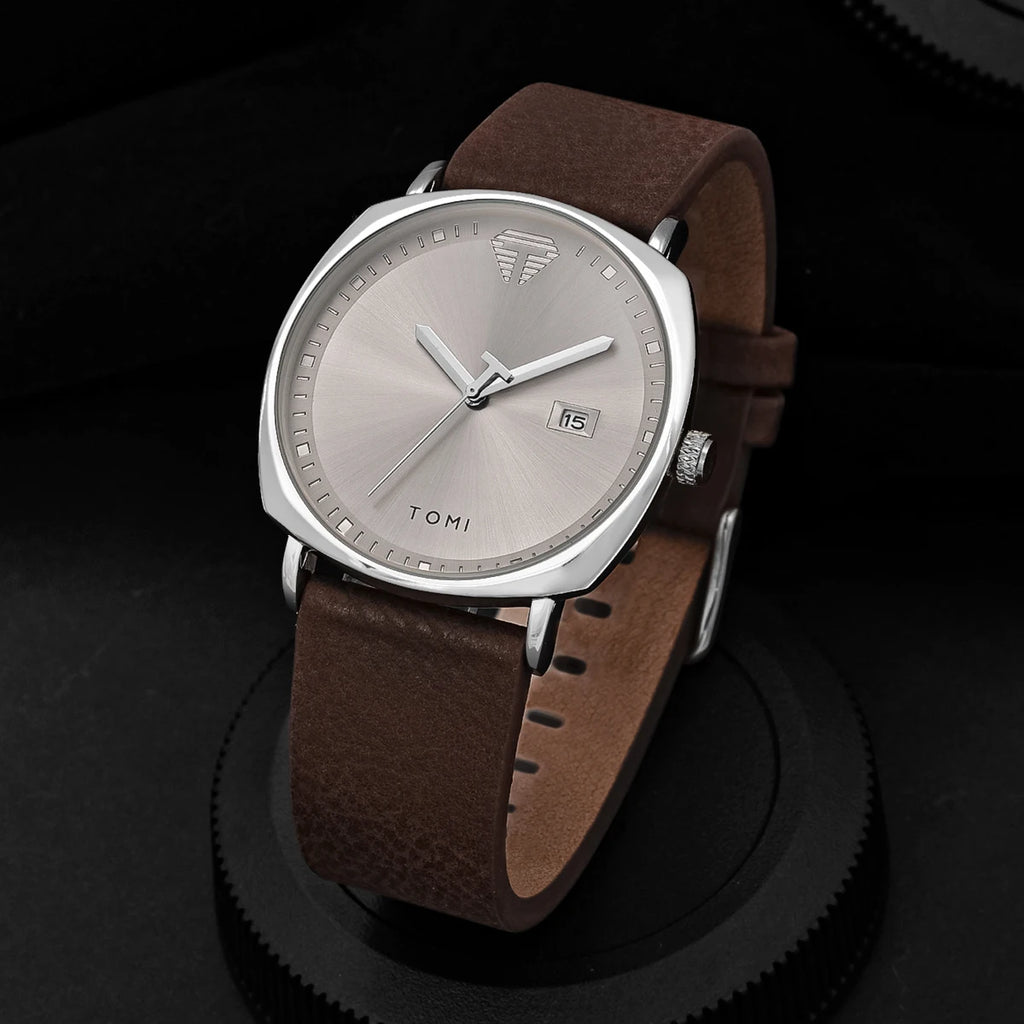 TOMI New 2PCS Luxury Business Men Watch Gift Box Set Simple and Casual Men Calendar Quartz Watch Pen Reloj Men Holiday Gift