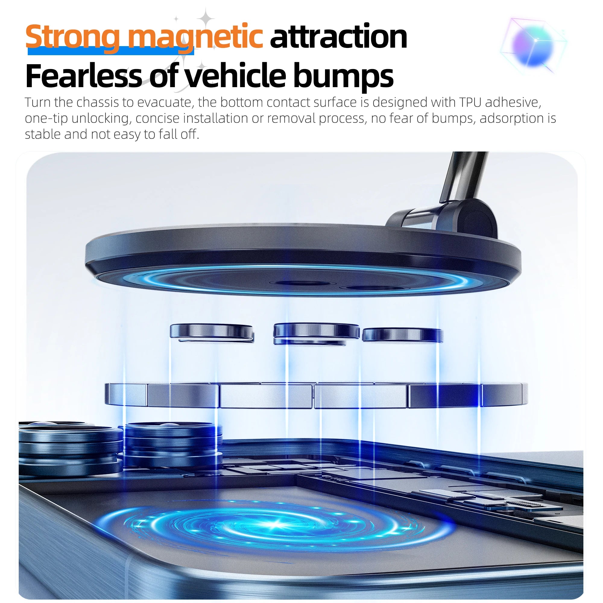 Magnetic Phone Holder Rotatable Phone Holder Foldable Design, Vacuum Suction Cup Perfect for Car Dashboard for Phone 12-16