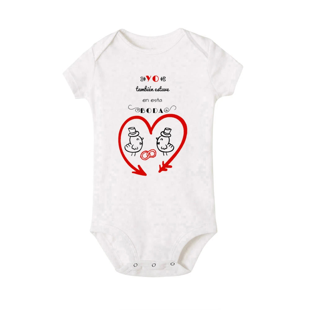 I Was Also At This Wedding Printed Baby Bodysuit Funny Infant Wedding Outfit Newborn Short Sleeve Romper Cute Toddler Jumpsuit