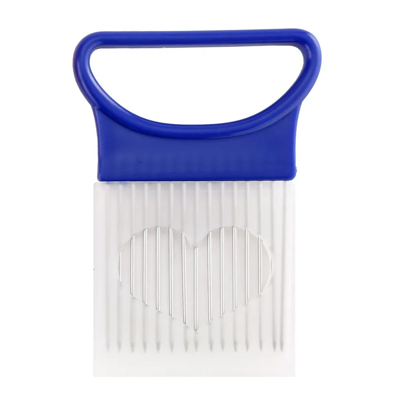 Effortlessly Slice Onions with this Colorful Onion Slicer Kitchen stainless steel potato chip onion holder for chopping assi