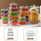 40 Pcs Food Storage Containers With Airtight Lids Modern Clear Plastic Meal Prep Lunch Boxes Leakproof Stackable Container Set For Meal Prep Leftovers Kitchen Pantry Refrigerator Organization Housewarming Gift