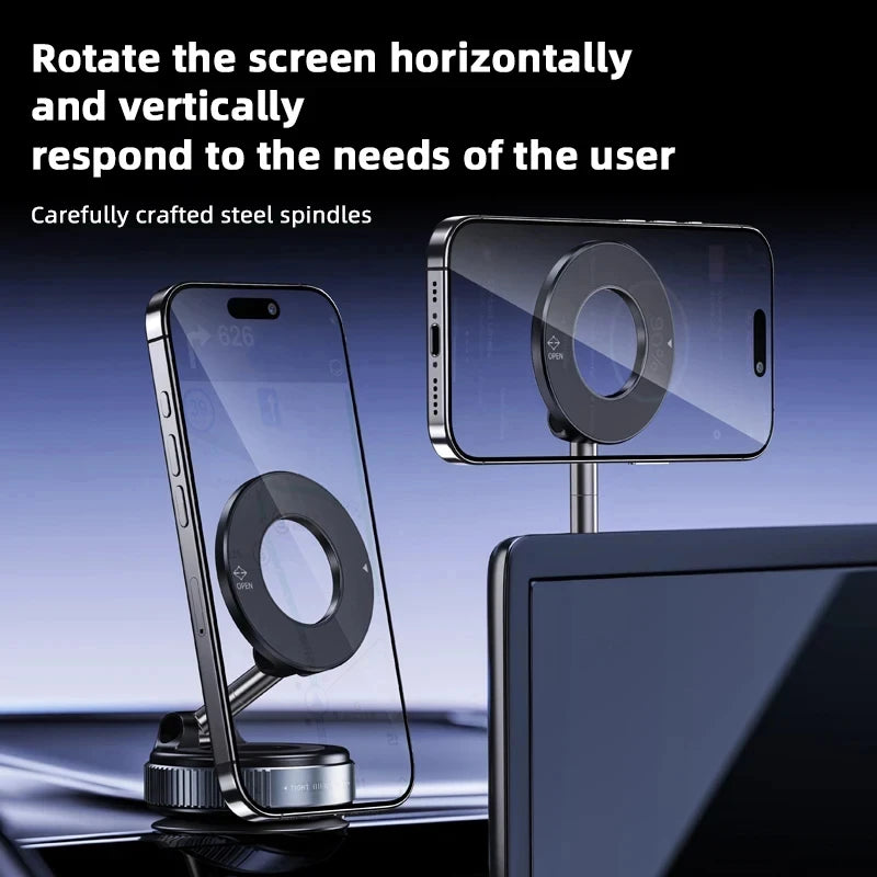 For Magsafe Car Phone Holder Suction Cup Vacuum Magnetic Phone Stand 360° rotatable and Foldable Suction Cup Phone Holder New