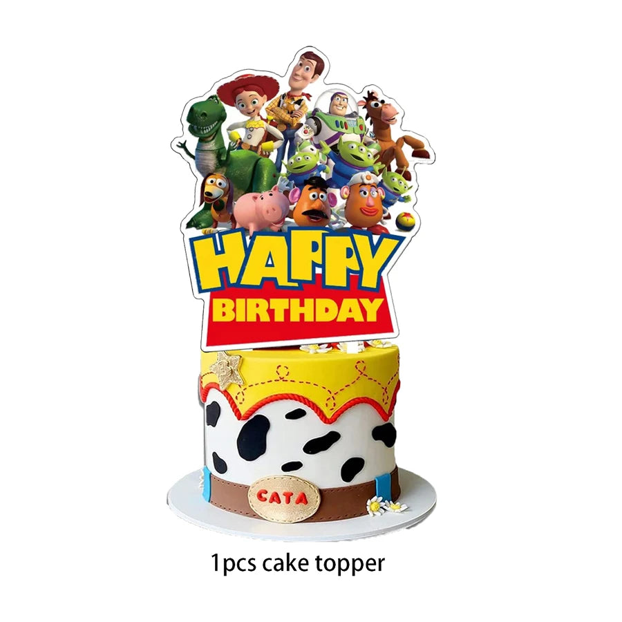 Toy Story Party Decoration Tableware Paper Plates Party Favors Gift Tablecloth BirthdayParty Supplies Toys Stamp Bracelet