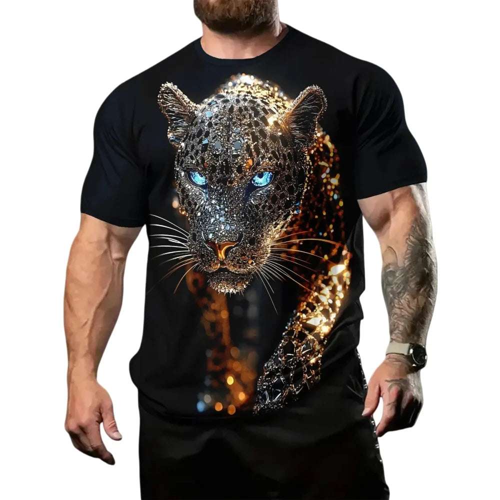 Men's T-Shirt with Diversified Leopard Print and Novel Patterns 3D Printed for Summer Street Fashion Daily Leisure and Sports